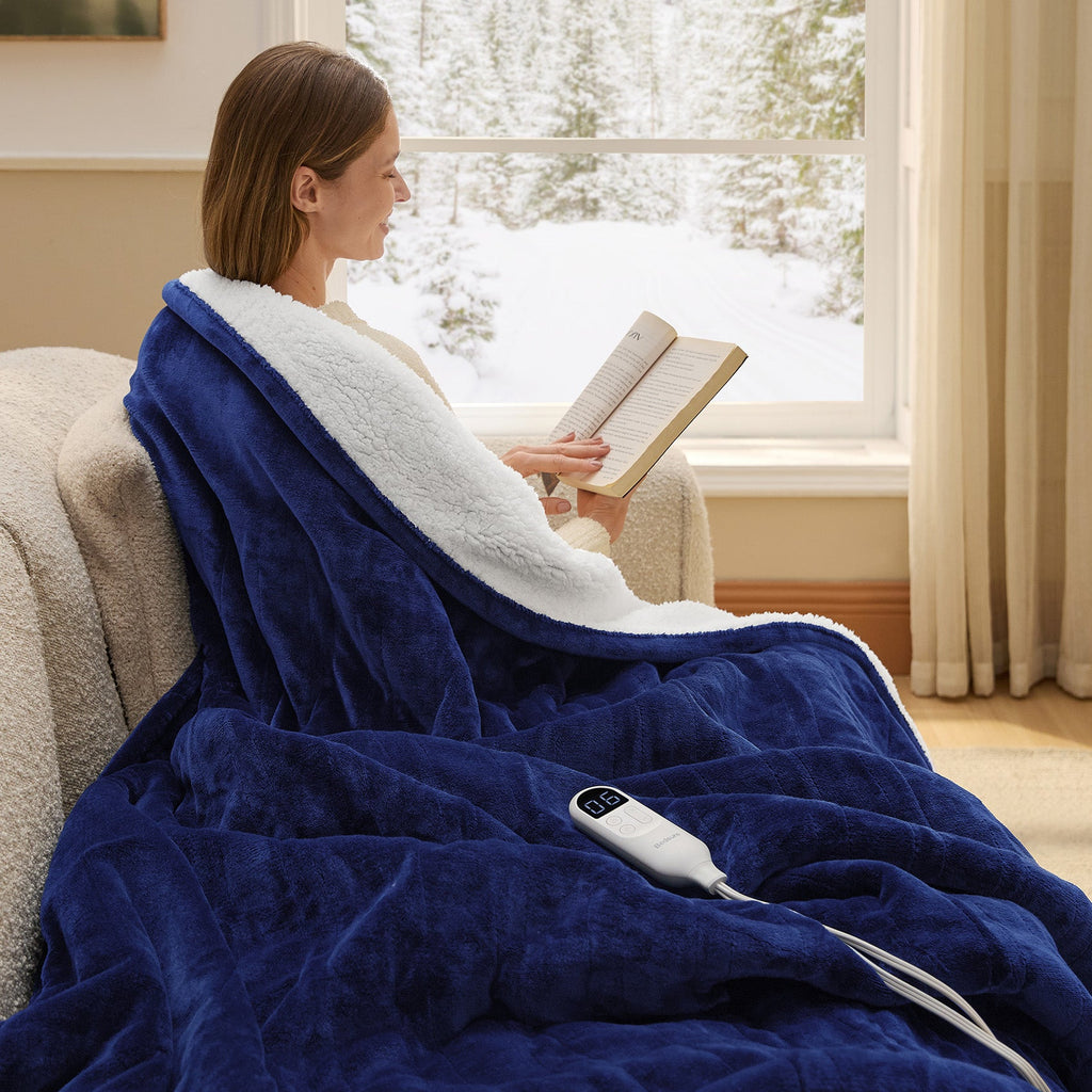 Cozy Throw Blanket, Solid Flannel Heated for Sofas, Beds and Relaxing at Home, 5 Sizes and 11 Colors image 7