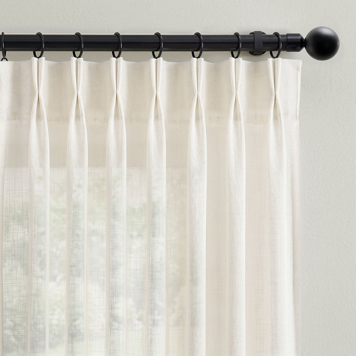 Window Curtain, Pinch Pleat Linen Blend Curtains (2 Panels) for Windows, Room Styling and Everyday Privacy, 4 Sizes and 5 Colors image 7