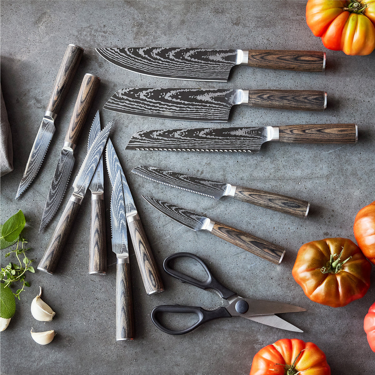 Kitchen Knife, 13 Piece Block Set, Stainless Steel Construction for Kitchen Prep, Cooking and Countertop Use image 7