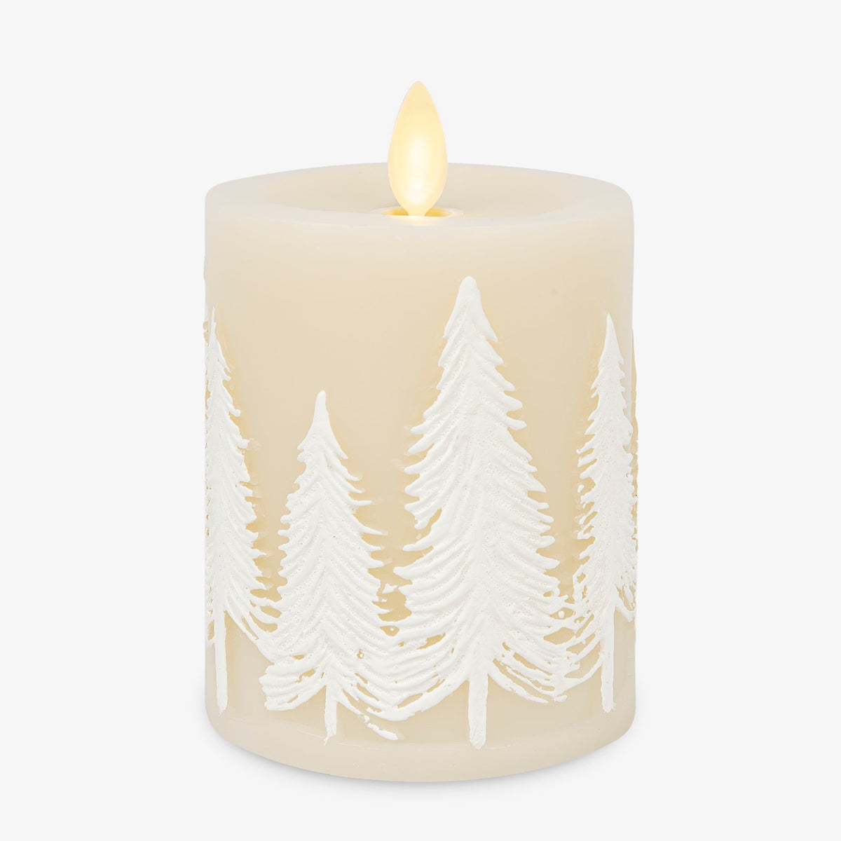 Flameless Candle, White Swan Embossed Trees Pillar for Bedrooms, Living Rooms and Everyday Candlelight Ambience, 2 Size Options image 7