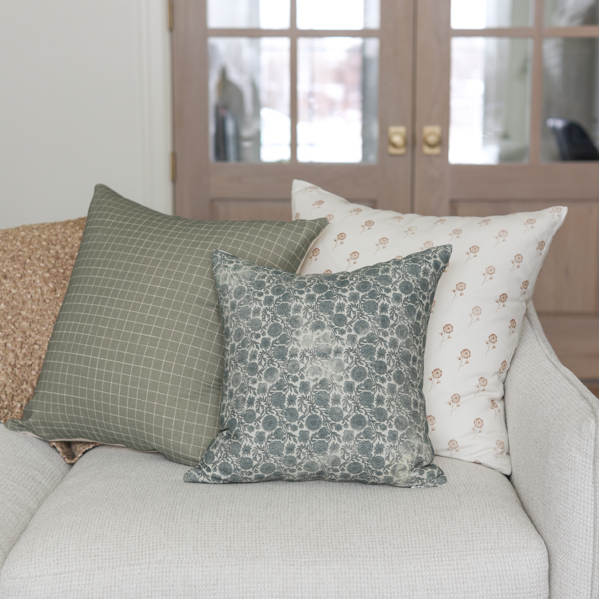Decorative Pillow Cover, Gracie in Blue 18" 20" 22" 24", Lightweight Design, Machine-Washable Care for Sofas, Beds and Living Room Accents image 7
