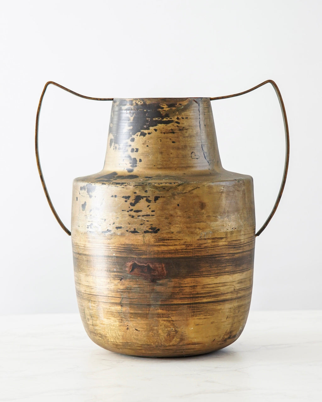 Decorative Vase, Patina Brass Metal, Ceramic Construction for Flowers, Shelves and Living Spaces image 7