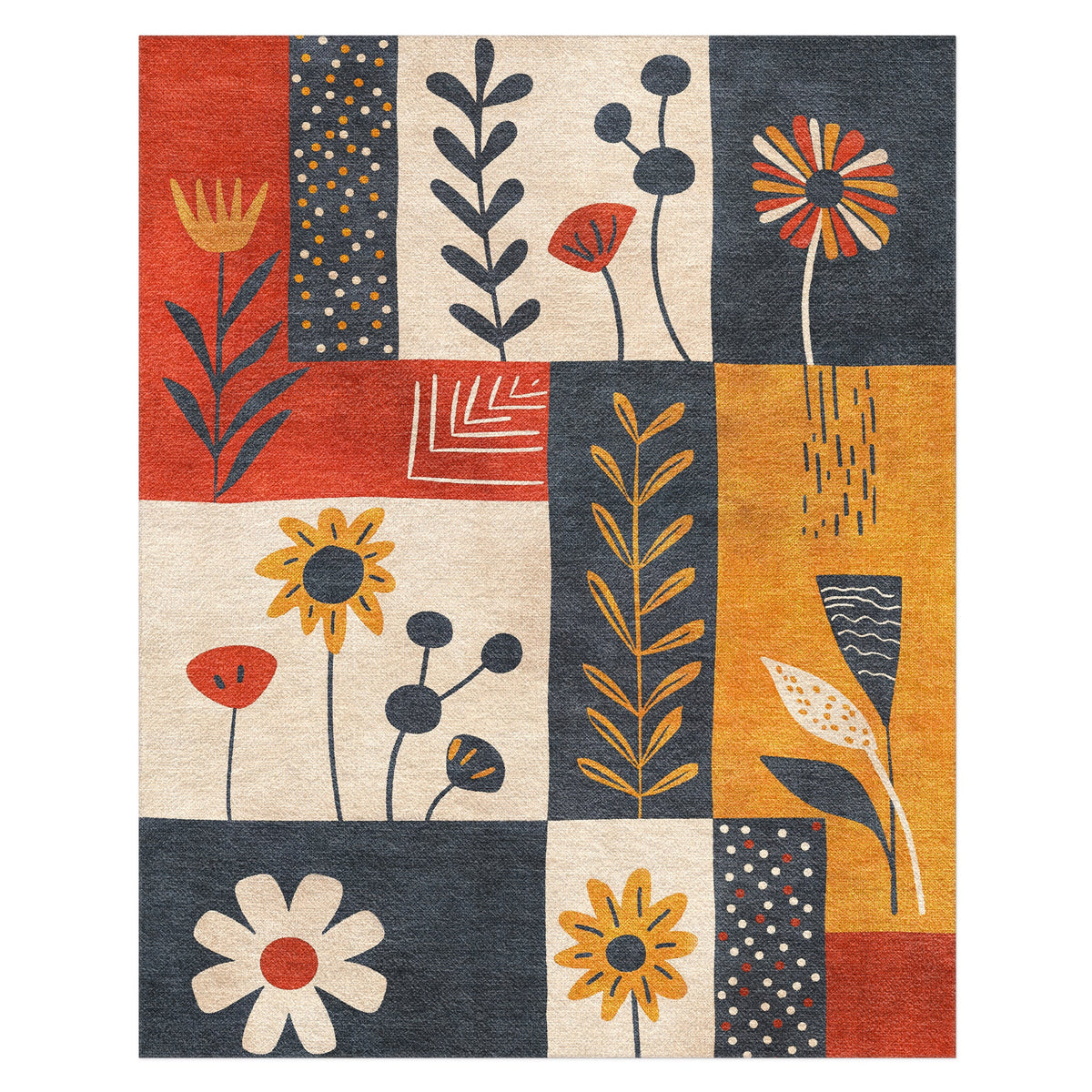 Area Rug, Midsummer Bloom Blue & Red for Hallways, Dining Spaces and Home Decor, 9 Size Options image 7