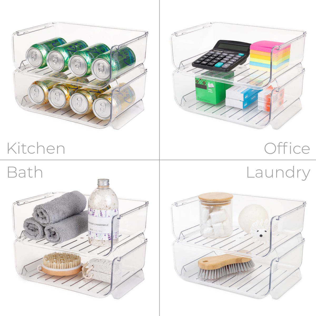 Home Storage Organizer, Clear Stackable Bottle 2 Pack for Bedrooms, Laundry Rooms and Living Spaces image 7