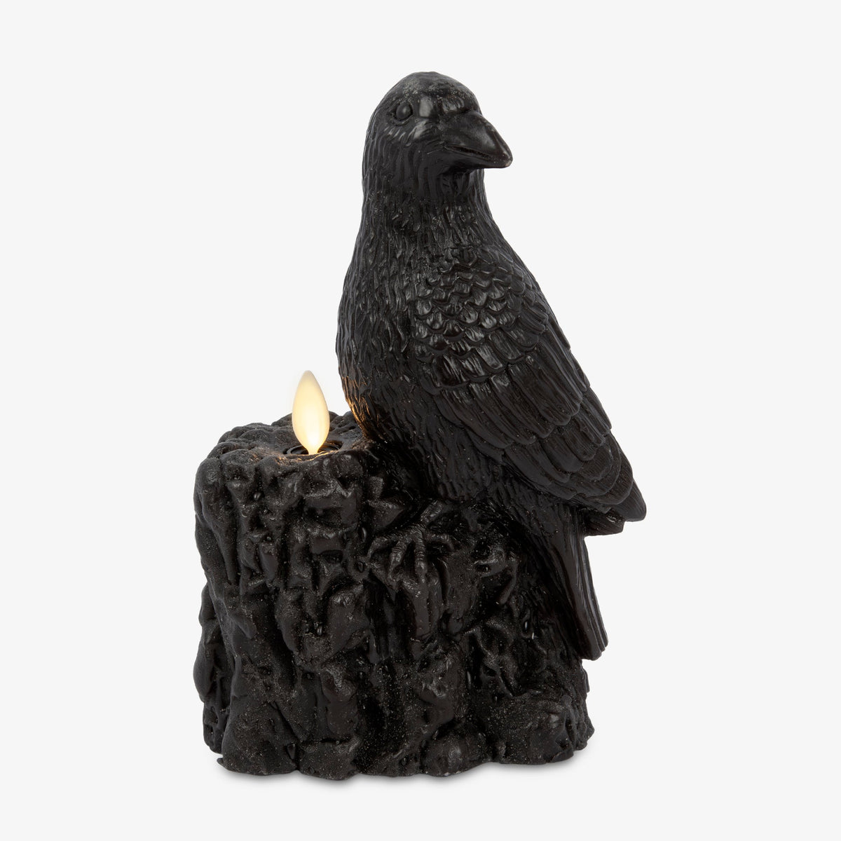 Flameless Candle, Black Perching Crow for Mantels, Entryways and Holiday Displays, Designed for Everyday Home Use image 7