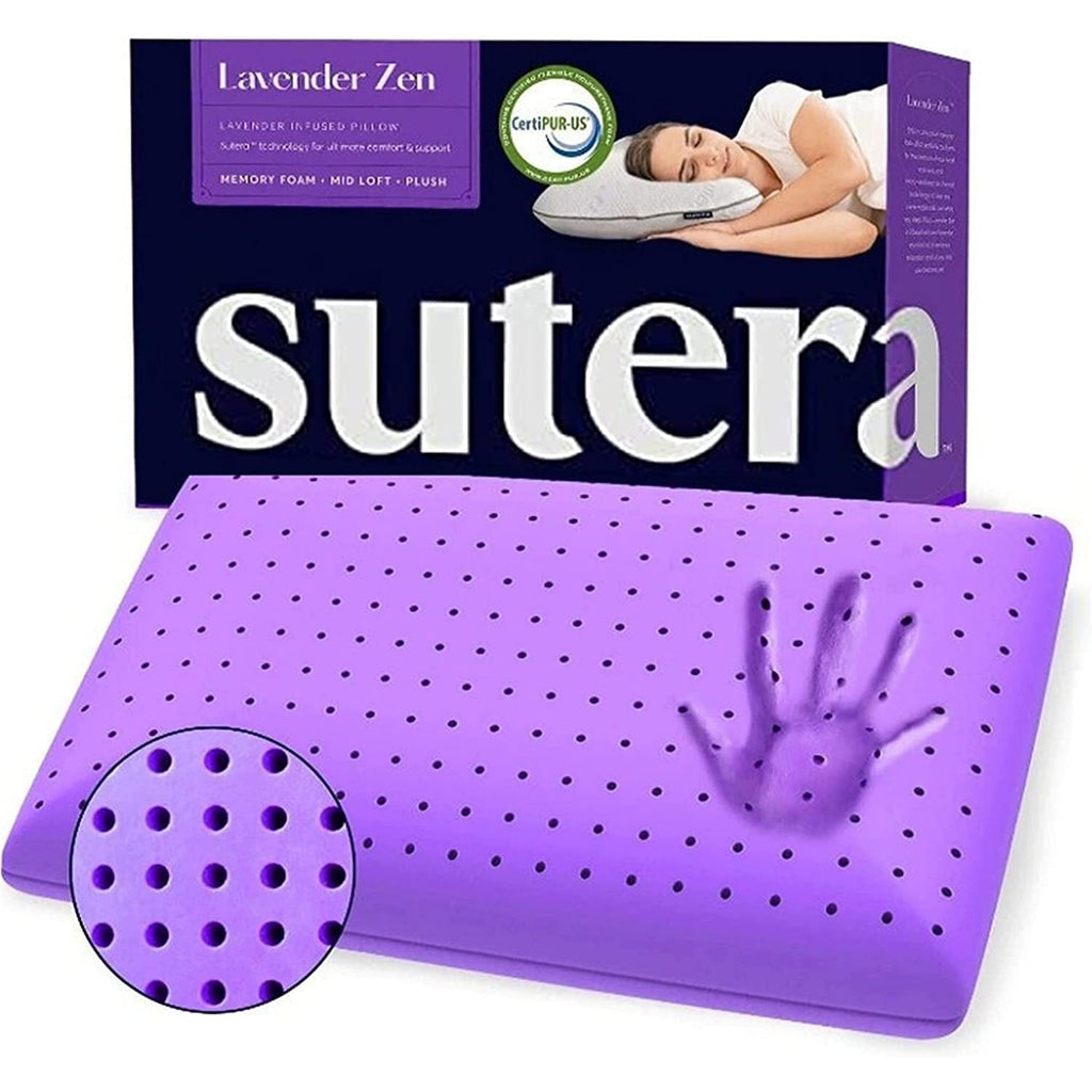 Bed Pillow, Lavender Zen Memory Foam Aromatherapy Cooling for Sleeping, Reading and Bedroom Comfort image 7