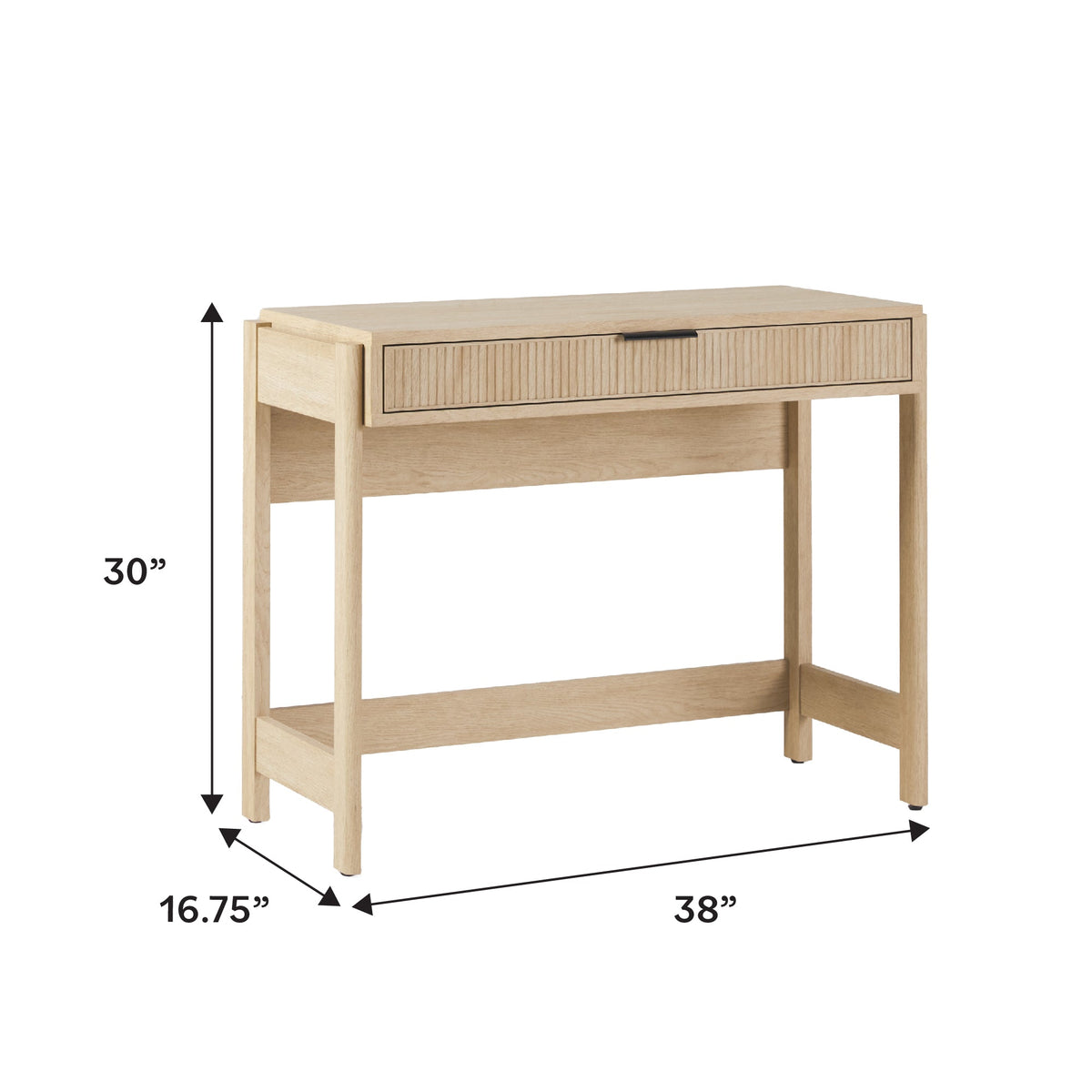 Computer Desk, Holmes Modern Scandinavian Reeded Writing for Home Offices, Computer Work and Study Spaces, 2 Color Options image 7