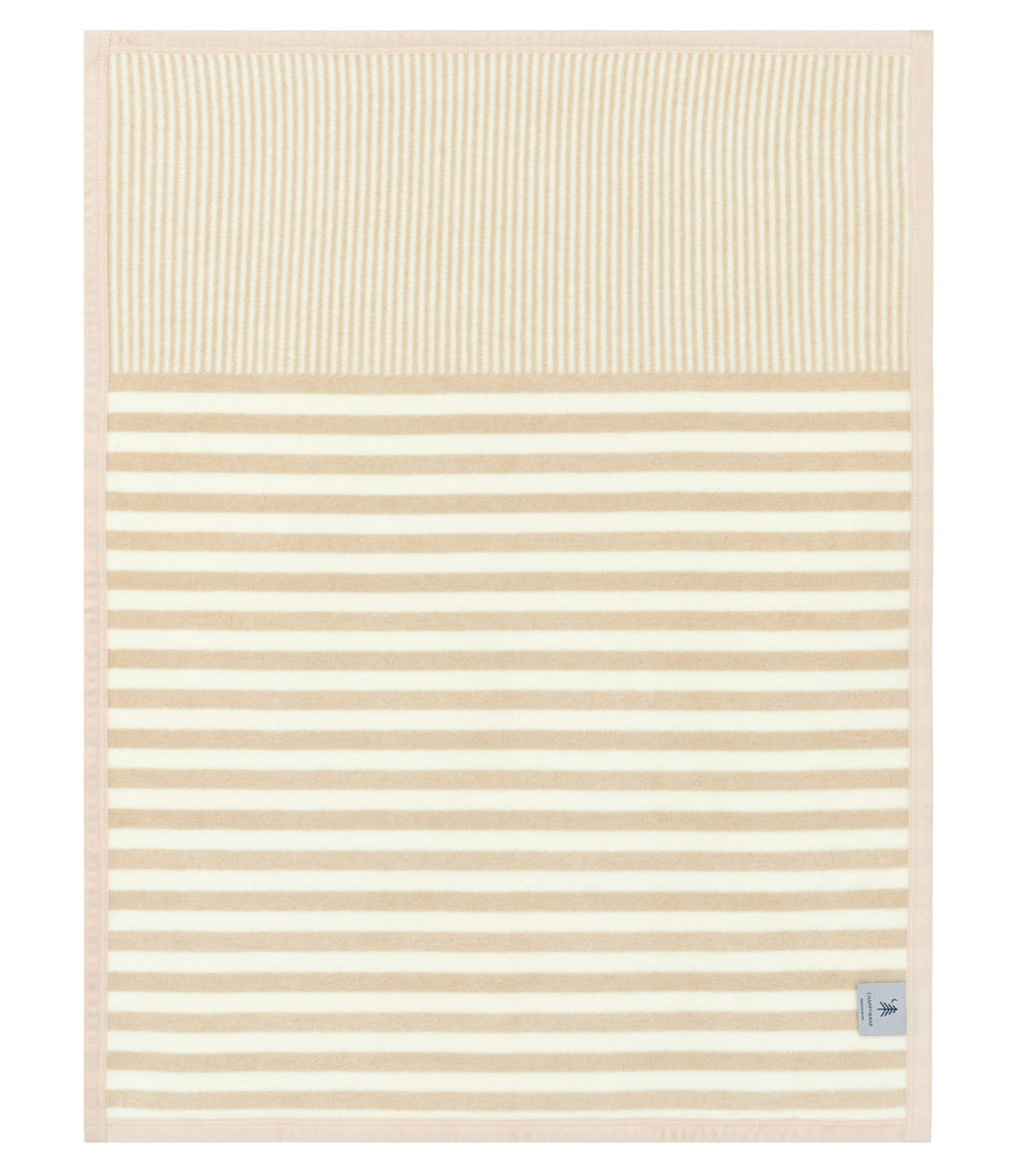 Mini Blanket, Sweet Pea Stripe Oak, Cotton Blend, Velvet Binding for Stroller Outings, Small-Space Layering and Home Comfort image 7