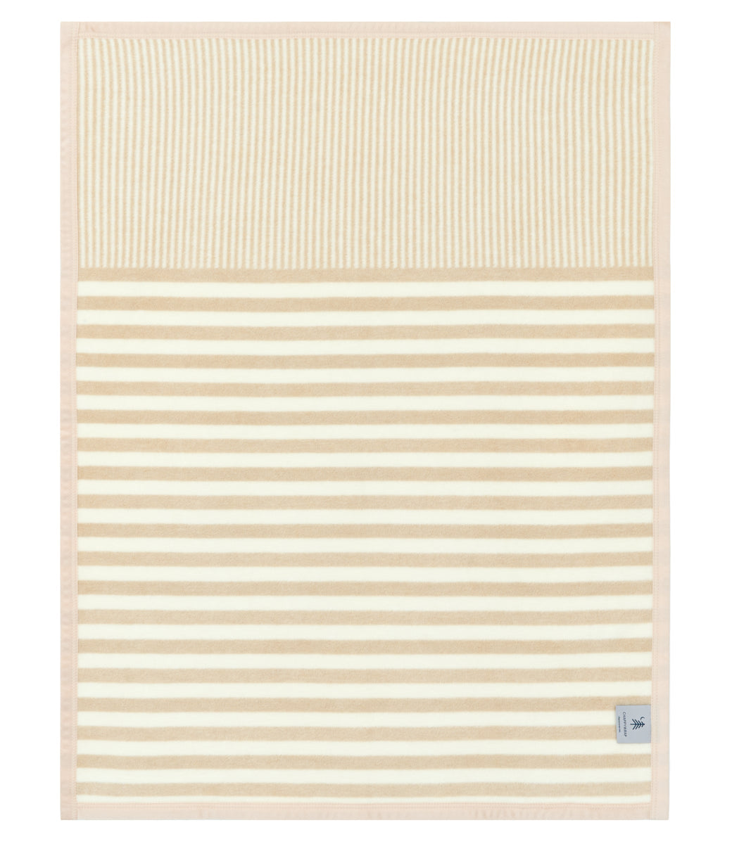 Mini Blanket, Sweet Pea Stripe Oak, Cotton Blend, Velvet Binding for Stroller Outings, Small-Space Layering and Home Comfort image 7