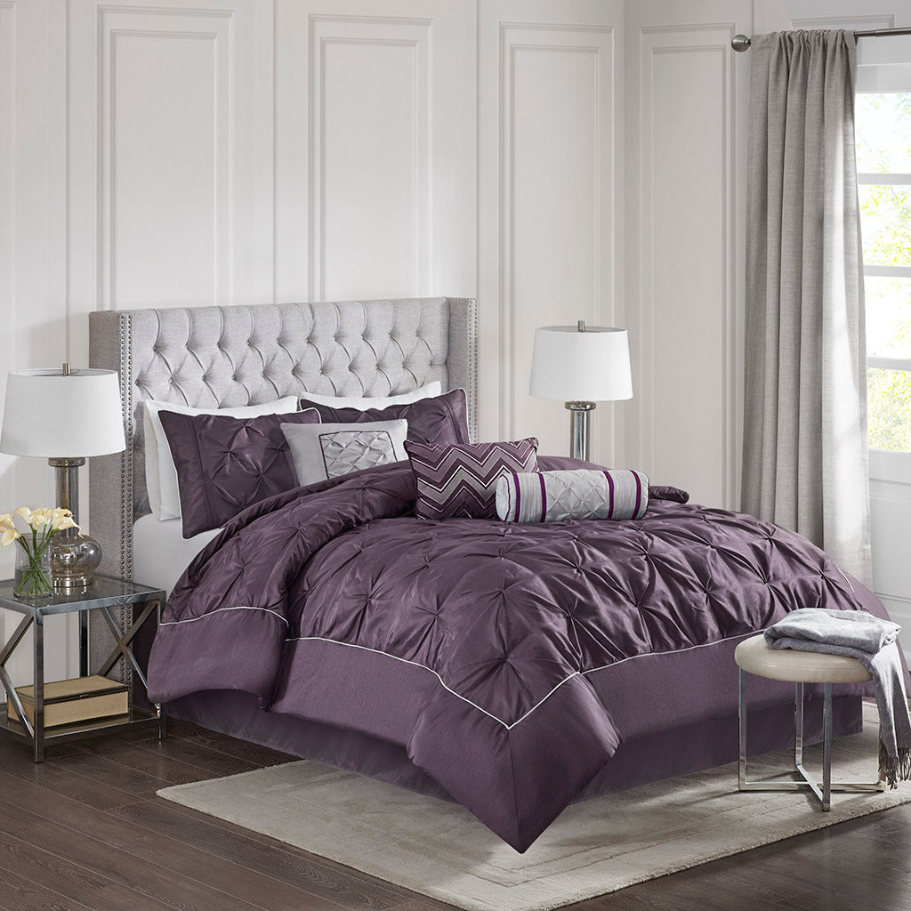 Bed Comforter, Laurel 7 Piece Tufted Set, Machine-Washable Care, Hypoallergenic Comfort for Year-Round Bedroom Comfort and Restful Sleep image 7
