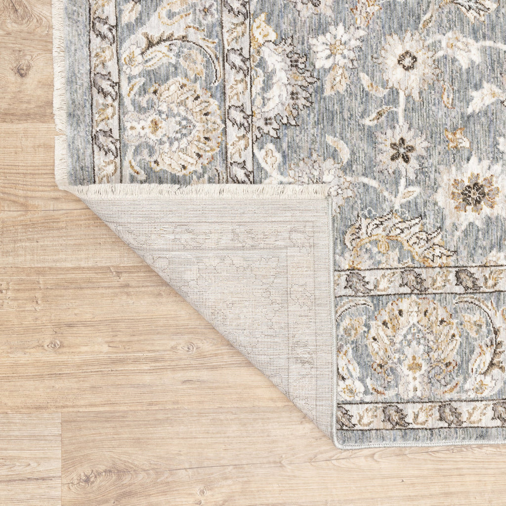 Area Rug, Maharaja 070E1 Blue Ivory for Living Rooms, Bedrooms and Entryways, 10 Size Options image 7