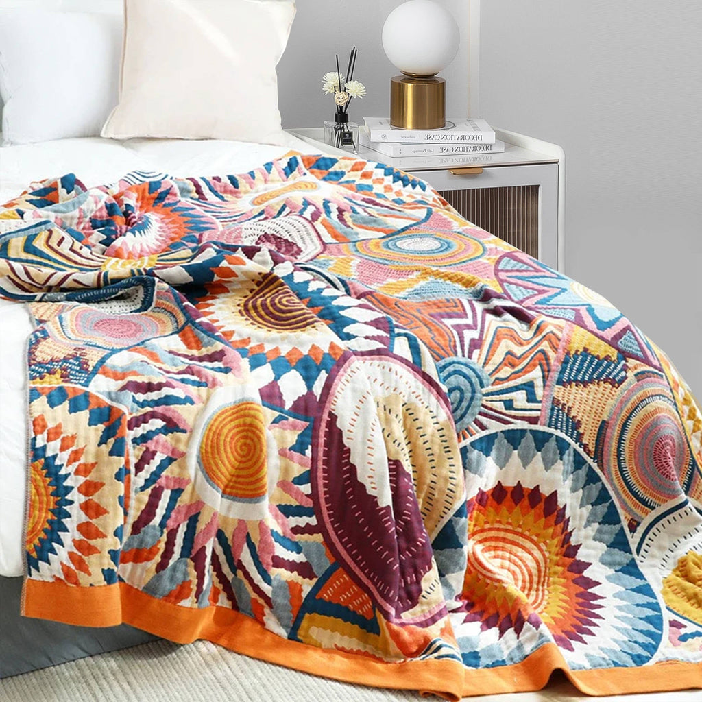 Cozy Throw Blanket, Boho Cotton, Machine-Washable Care for Living Rooms, Bedrooms and Everyday Lounging, 12 Color Options image 7