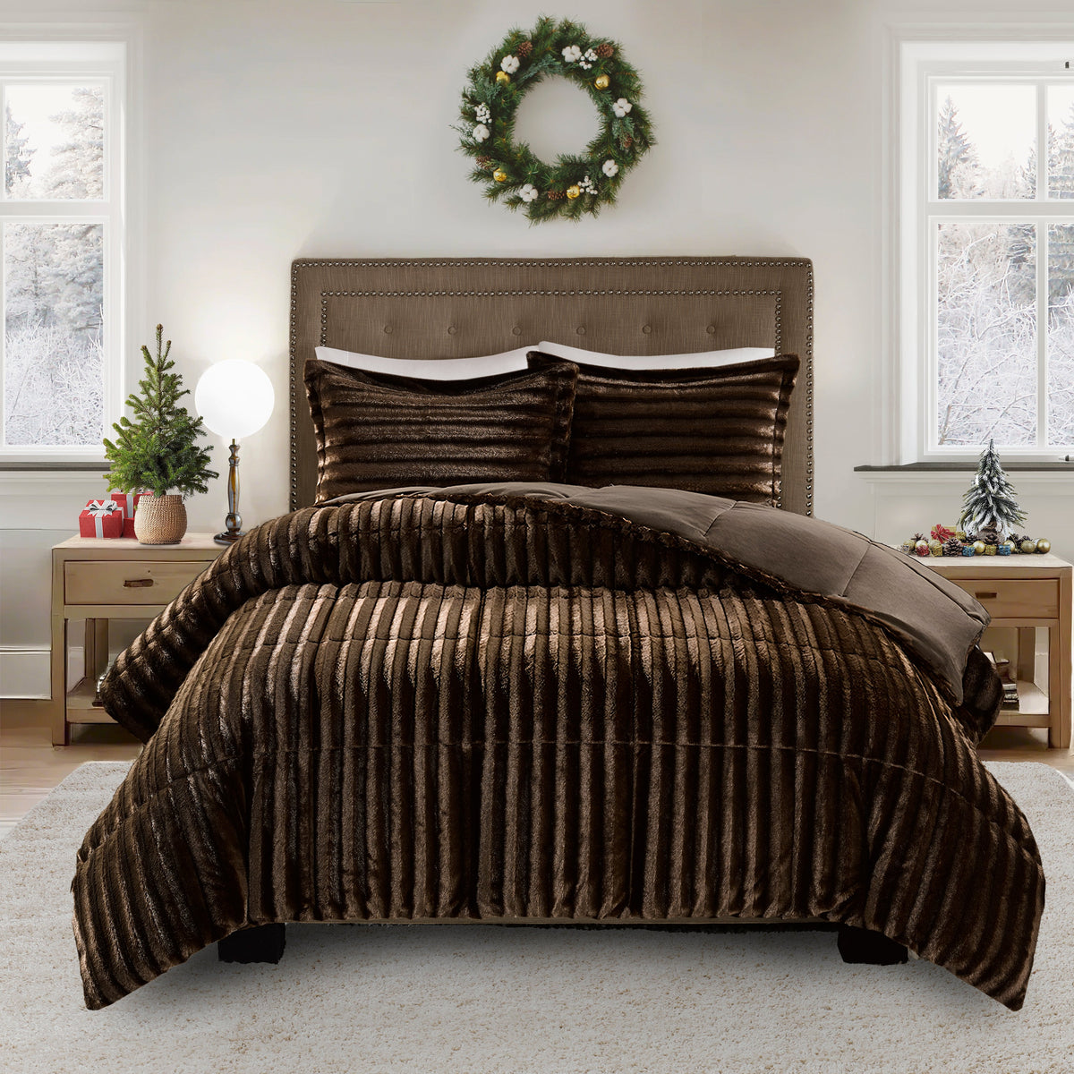 Bed Comforter, Duke Faux Fur Mini Set, Machine-Washable Care, Hypoallergenic Comfort for Everyday Bedding and Comfortable Sleep image 7