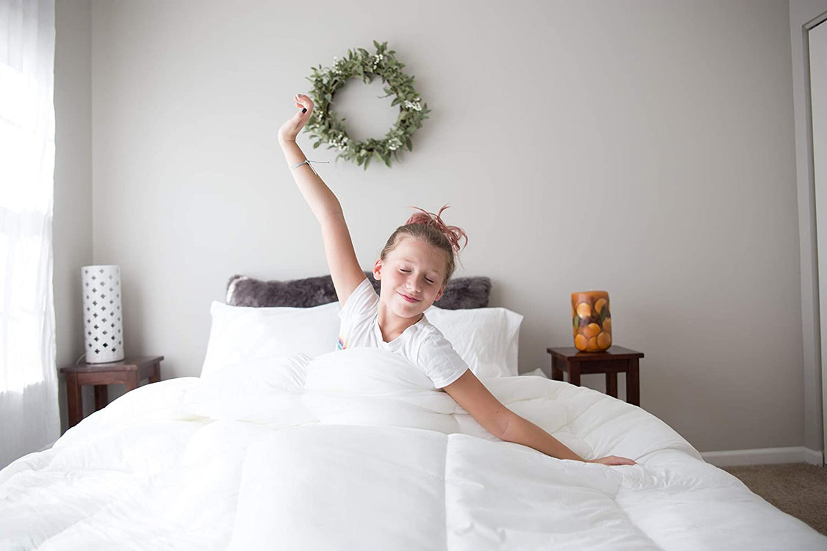 Bed Pillow, White Goose Down 50% Feather 50% Down for Sleeping, Reading and Bedroom Comfort, 3 Size Options image 7