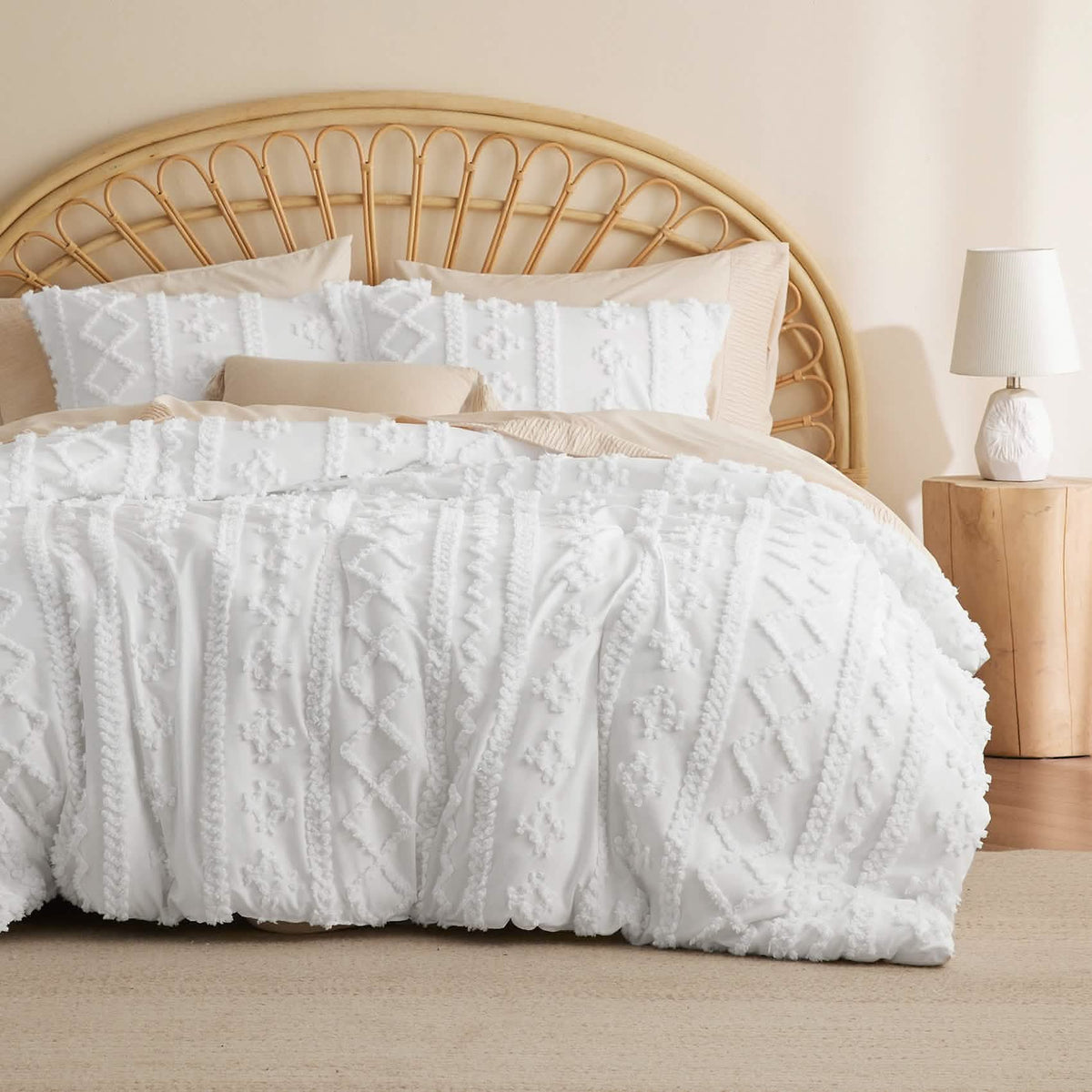 Bed Comforter, Boho Deluxe Embroidery Set, Breathable Construction, Machine-Washable Care for Everyday Bedding and Comfortable Sleep image 7