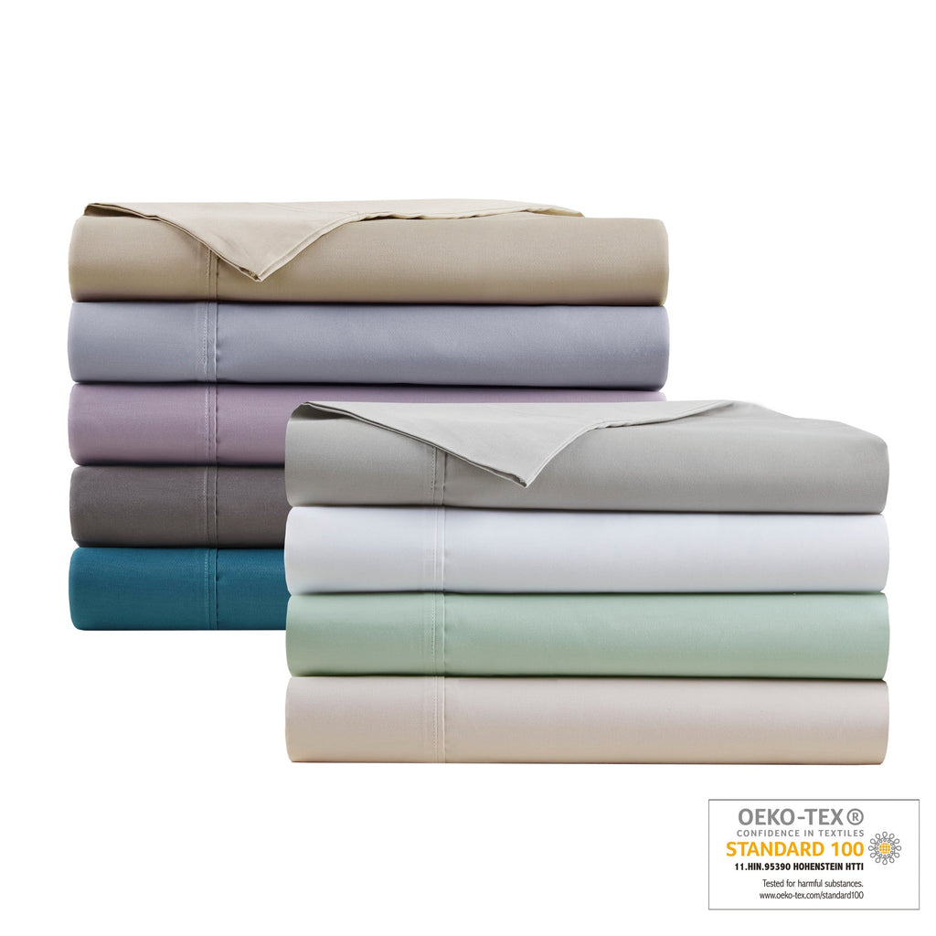 Bed Sheet Set, 600 Thread Count Cooling Cotton Blend 4 Piece, Machine-Washable Care for Everyday Bedroom Comfort and Guest Rooms image 8