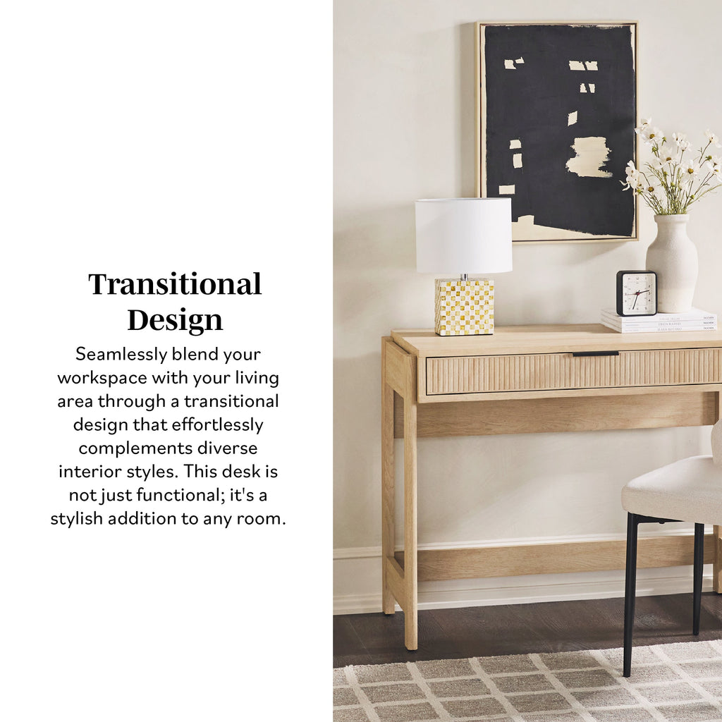 Computer Desk, Holmes Modern Scandinavian Reeded Writing for Home Offices, Computer Work and Study Spaces, 2 Color Options image 8