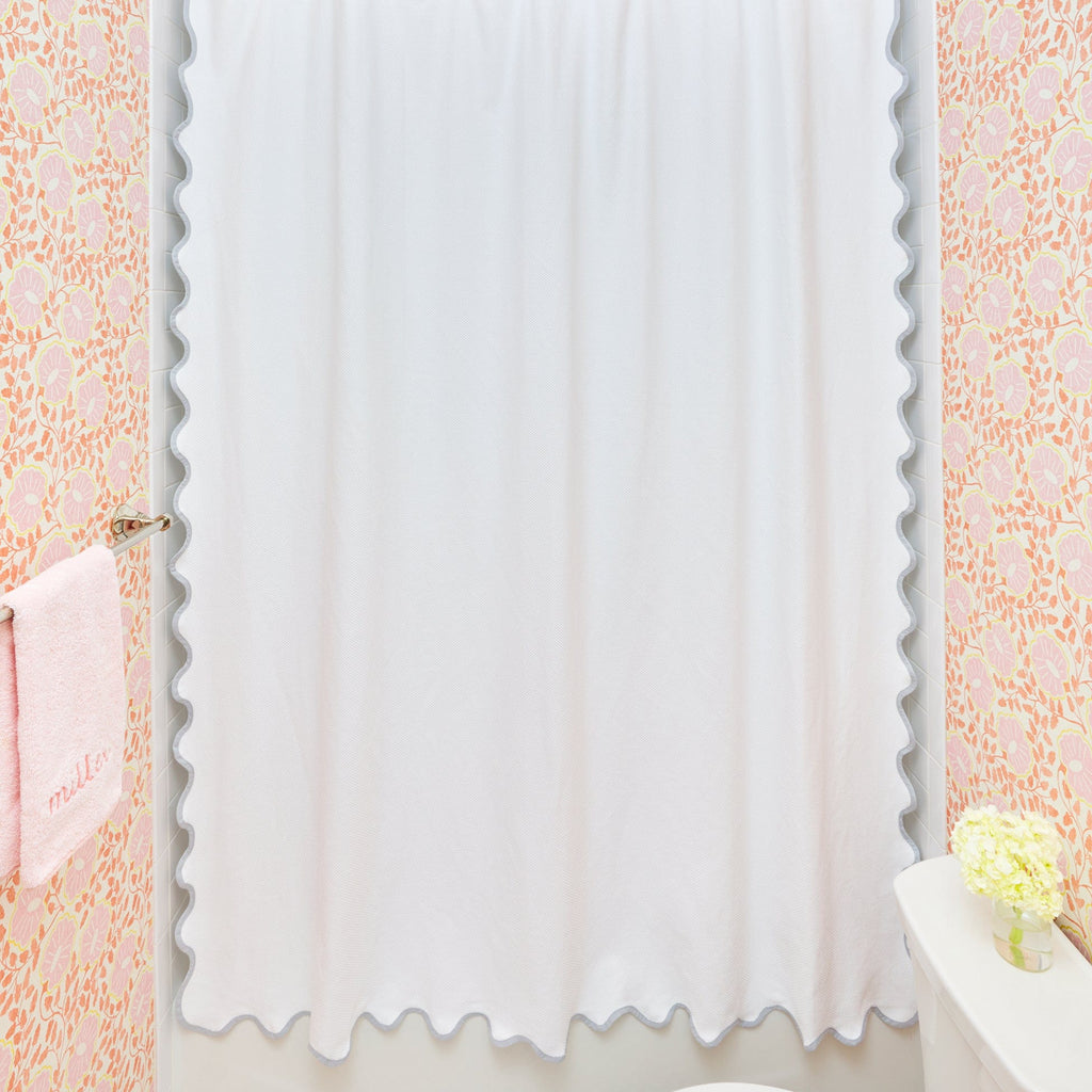 Shower Curtain, Scallop for Shower Areas, Bathroom Privacy and Everyday Bath Decor, 2 Sizes and 2 Colors image 8