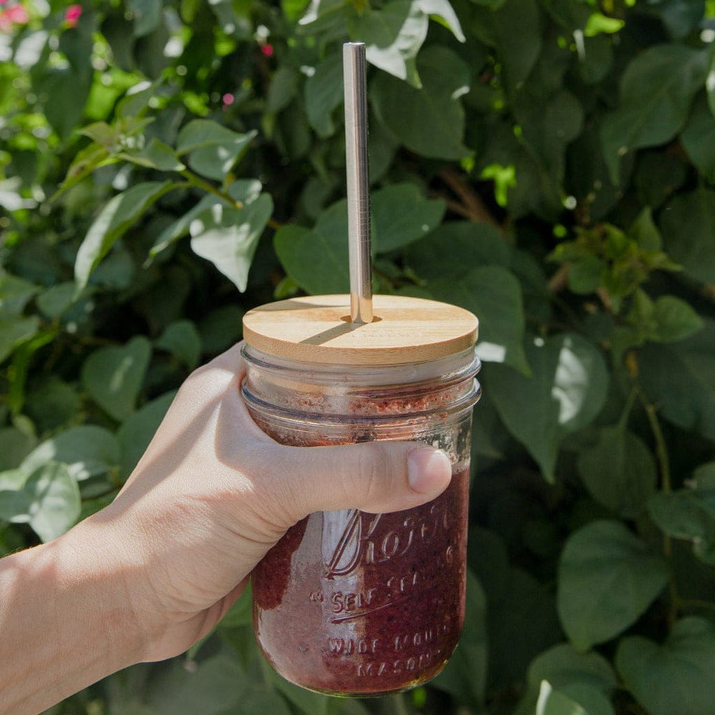 Drinkware, Bamboo Mason Jar Lid, Silicone Construction for Everyday Drinks, Home and Entertaining image 8