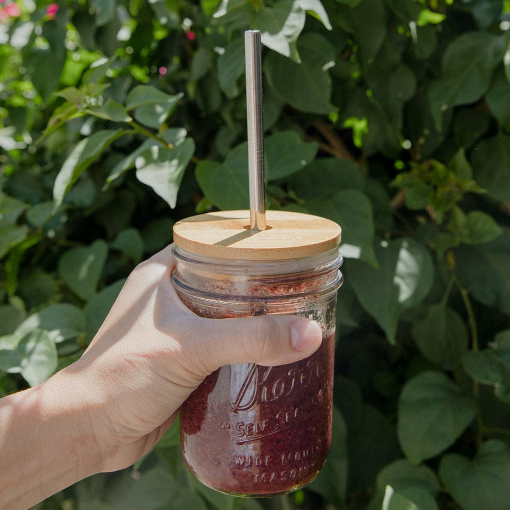 Drinkware, Bamboo Mason Jar Lid, Silicone Construction for Everyday Drinks, Home and Entertaining image 8