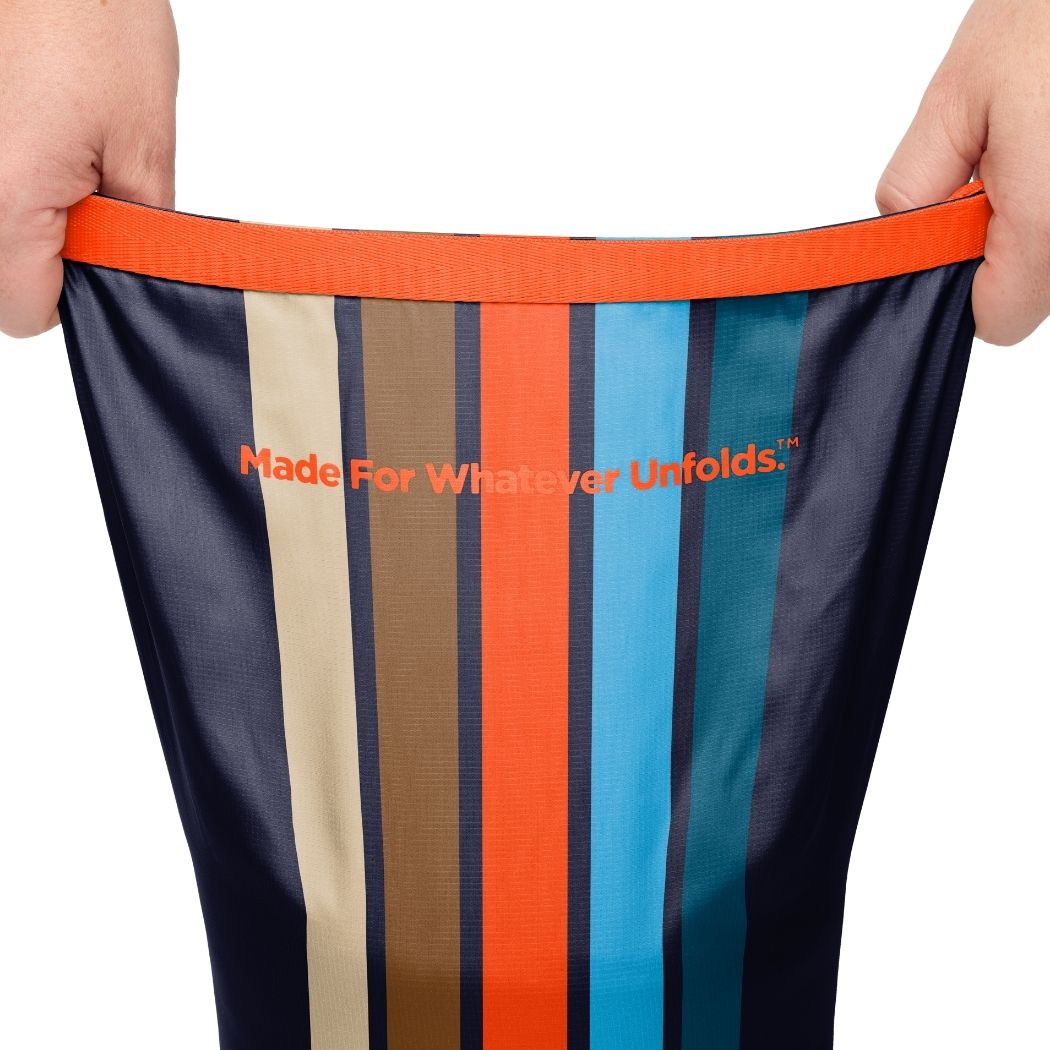 Puffy Blanket, Original Midnight Retro Stripes, Weather-Resistant Shell for Camping, Cabins and Outdoor Relaxation image 8