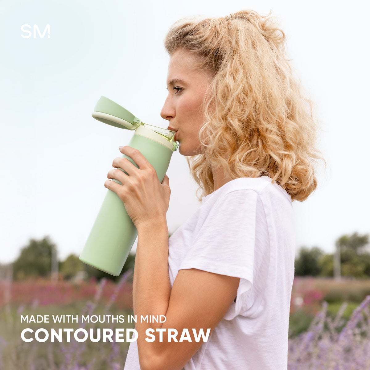 Reusable Drink Bottle, Mesa Loop with Covered Straw, 30oz, Pink Champagne for Work, Travel and Everyday Hydration image 8