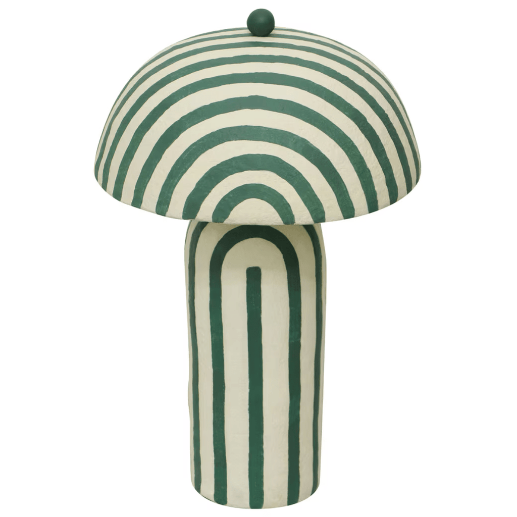Portable Table Lamp, Lennox Striped Papier Mache for Bedrooms, Living Rooms and Reading Corners, 3 Color Options image 8