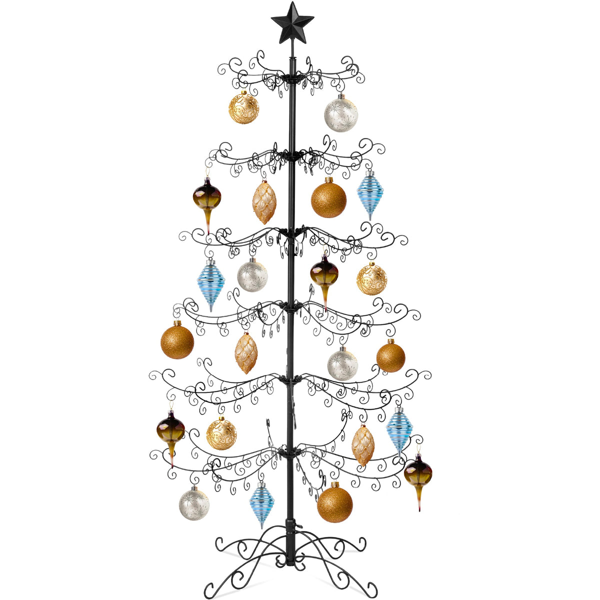 Seasonal Home Decor, Wrought Iron Christmas Tree Ornament Display w for Mantels, Tables and Seasonal Decorating, 2 Color Options image 8