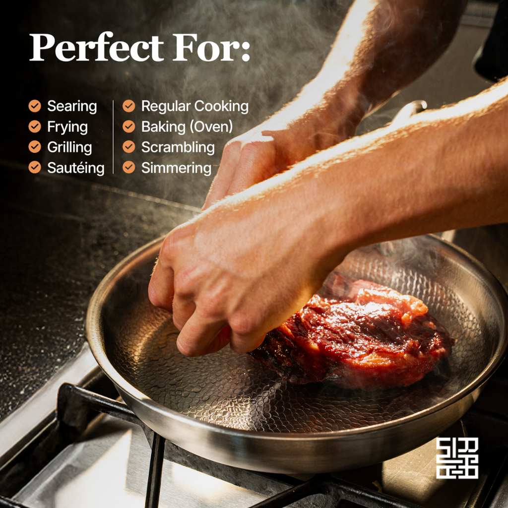 Kitchen Cookware, Titanium Hammered Pan Pro Standard for Everyday Meals and Home Cooking, Designed for Stovetop Cooking and Daily Meal Prep image 8