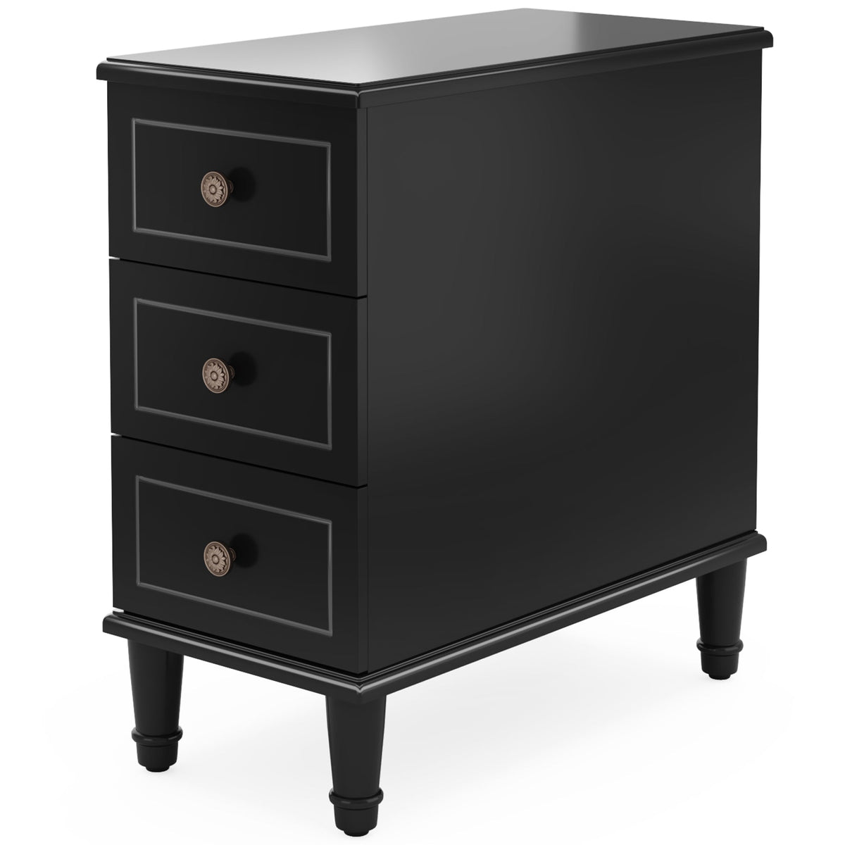 Nightstand, Fully Assembled Narrow Side Table with 3, Stain-Resistant Finish for Bedside Storage, Bedroom Organization and Guest Rooms image 8