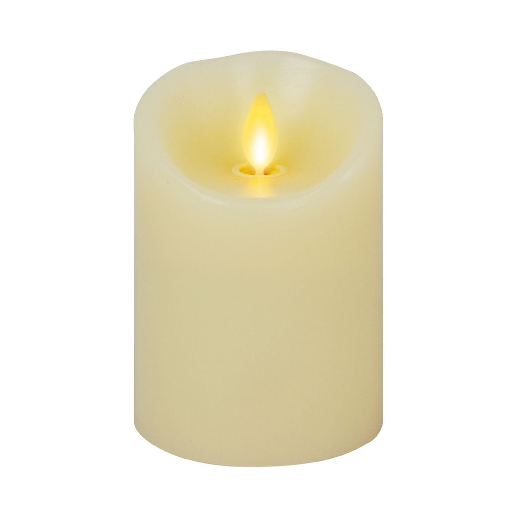 Flameless Candle, Ivory Pillar Scallop Top 4" Width for Bedrooms, Living Rooms and Everyday Candlelight Ambience, 3 Size Options image 8