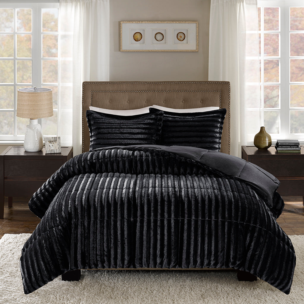 Bed Comforter, Duke Faux Fur Mini Set, Machine-Washable Care, Hypoallergenic Comfort for Everyday Bedding and Comfortable Sleep image 8