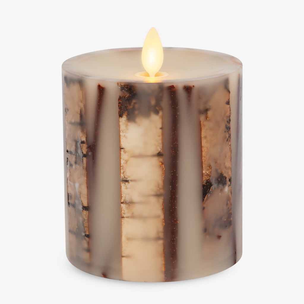 Flameless Candle, Ivory Embedded Birch and Twigs Pillar for Mantels, Entryways and Holiday Displays, 2 Size Options image 8