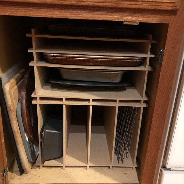 Kitchen Cookware, Cabinet Baking Pan Storage Organizer for Stovetop Cooking and Daily Meal Prep image 8