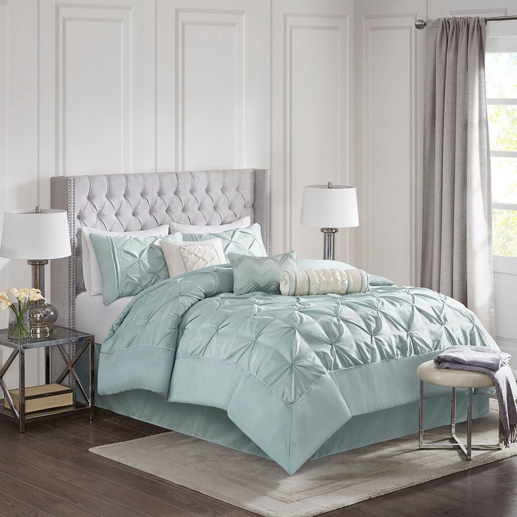 Bed Comforter, Laurel 7 Piece Tufted Set, Machine-Washable Care, Hypoallergenic Comfort for Year-Round Bedroom Comfort and Restful Sleep image 8