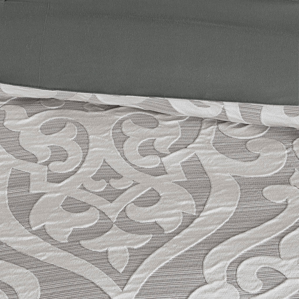 Bed Comforter, Odette 8 Piece Jacquard Set, Machine-Washable Care, Hypoallergenic Comfort for Year-Round Bedroom Comfort and Restful Sleep image 8