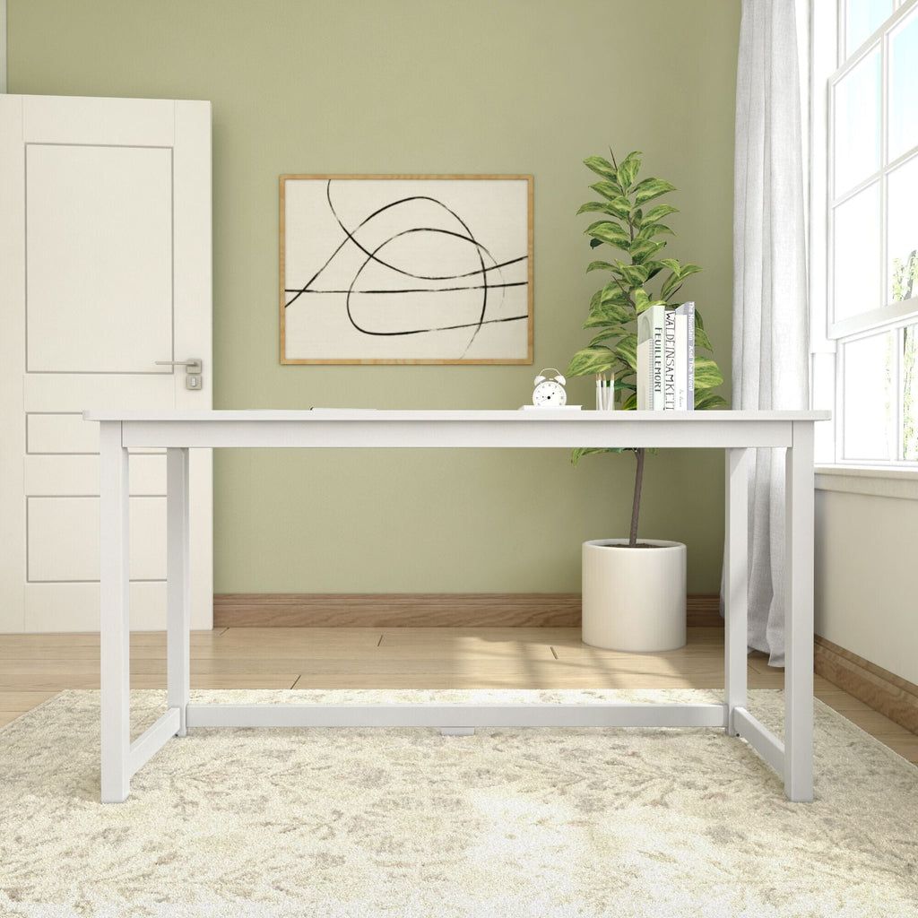 Computer Desk, Writing 55", Solid Wood Construction for Home Offices, Computer Work and Study Spaces, 4 Color Options image 8