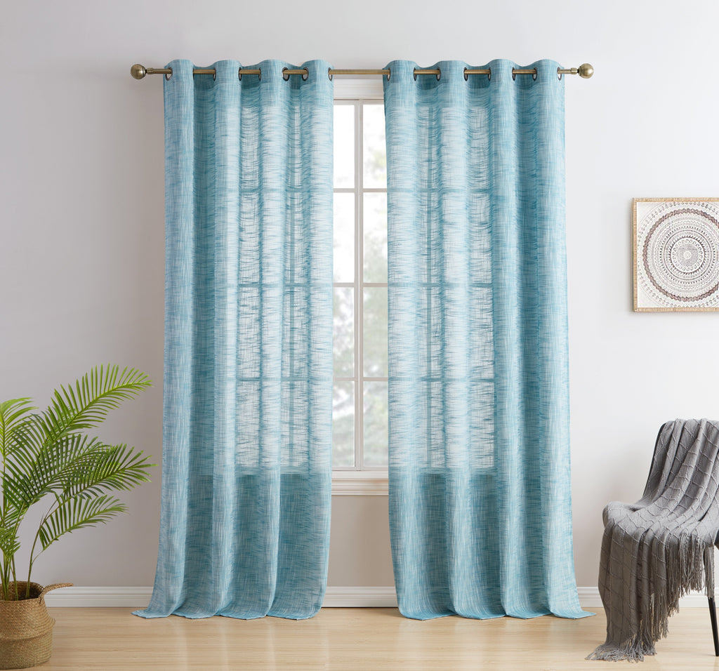 Window Curtain, Madison Faux Linen Sheer Grommet Panels for Bedrooms, Living Rooms and Home Privacy, 8 Sizes and 10 Colors image 8