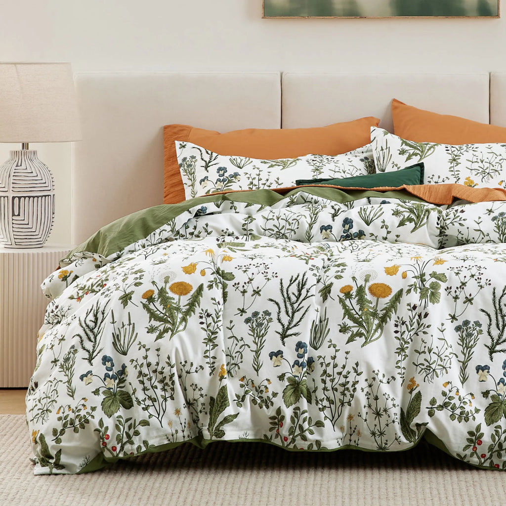 Duvet Cover Set, 100% Cotton Patterned, Breathable Construction for Bedroom Bedding Refresh and Everyday Comfort, 4 Sizes and 9 Colors image 8