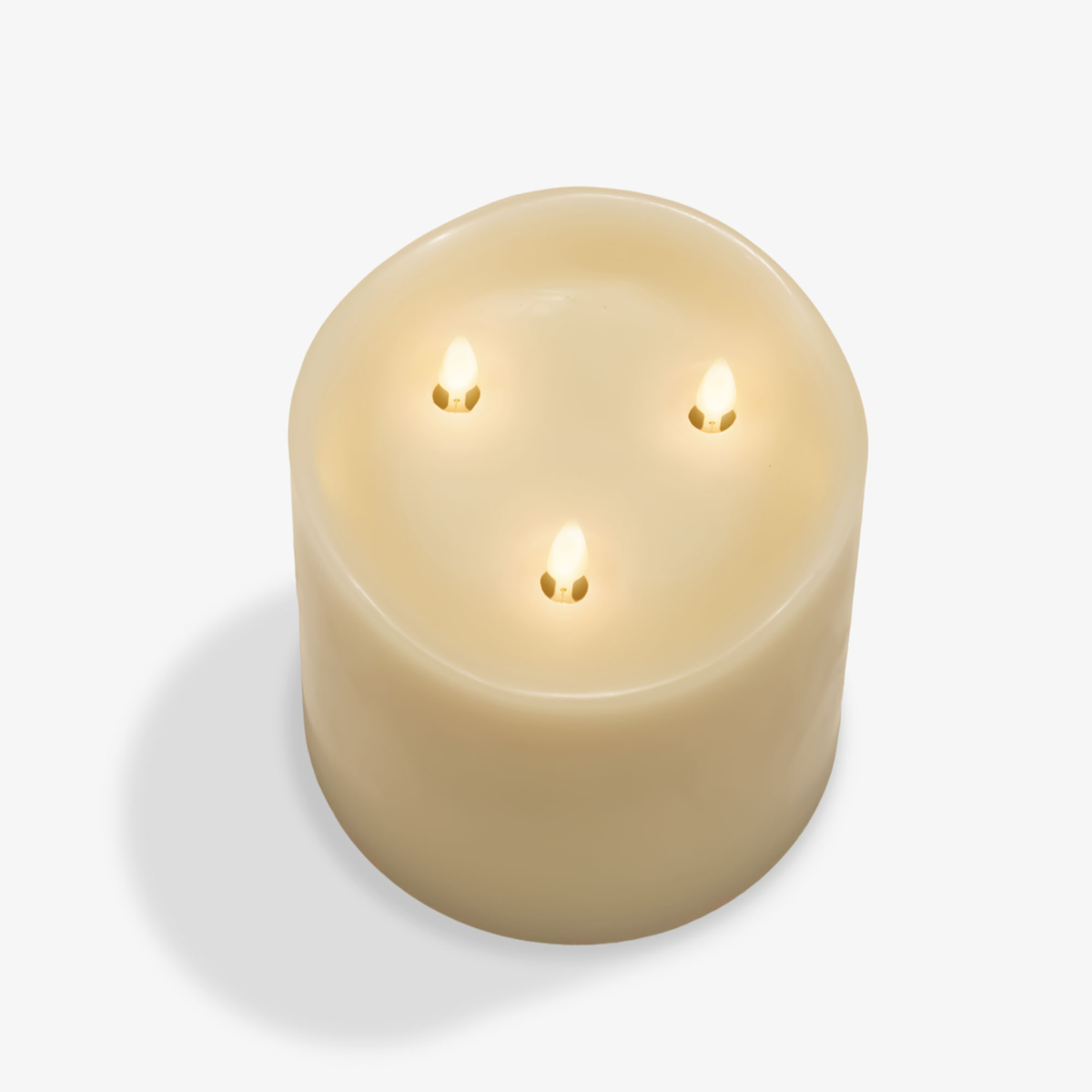 Flameless Candle, Ivory Tri Flame Grand Pillar Melted Top for Mantels, Entryways and Holiday Displays, 2 Size Options image 8