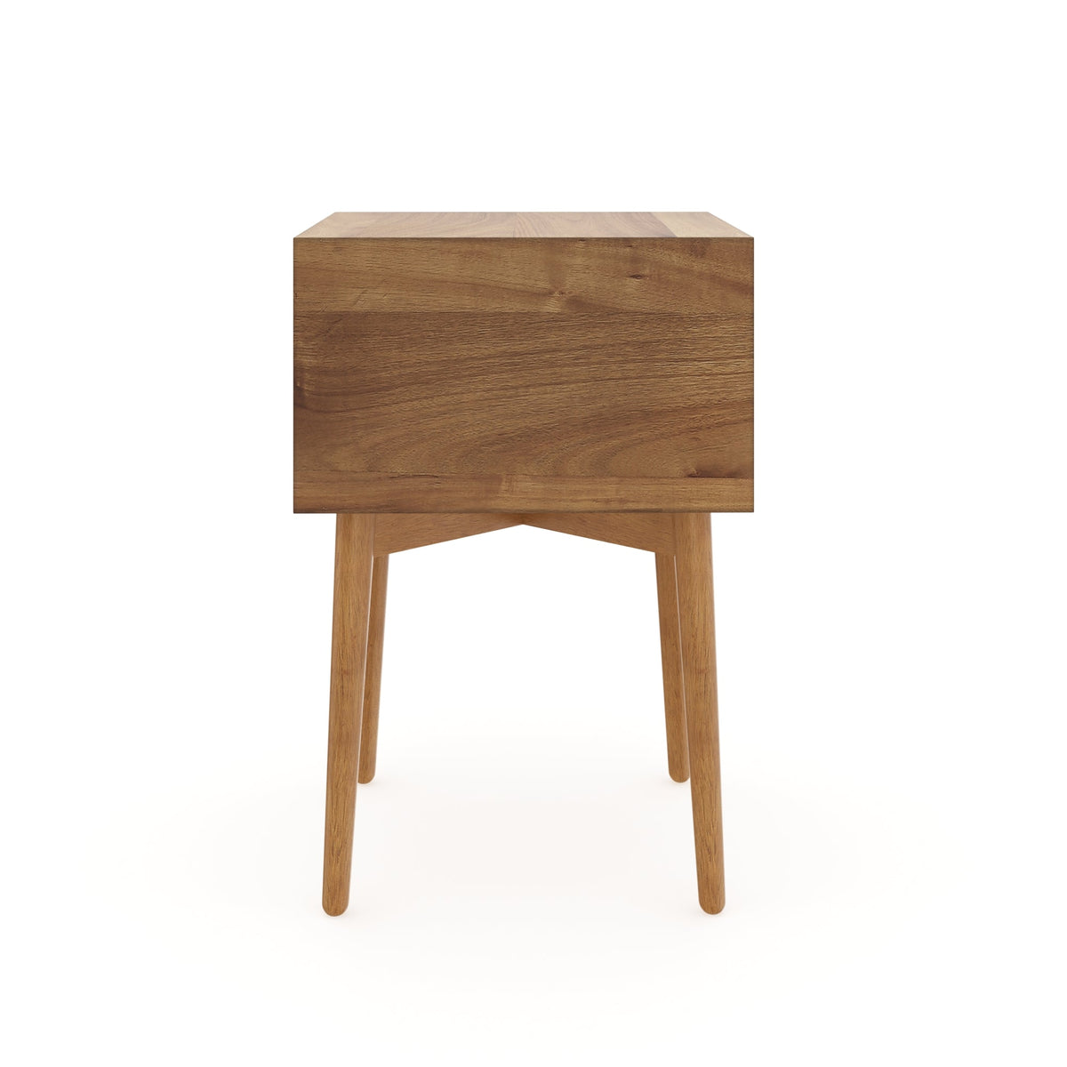 Nightstand, Wood Mid Century Nightstands Acacia (Set of 2), Solid Wood Construction for Bedrooms, Bedside Essentials and Everyday Storage image 8