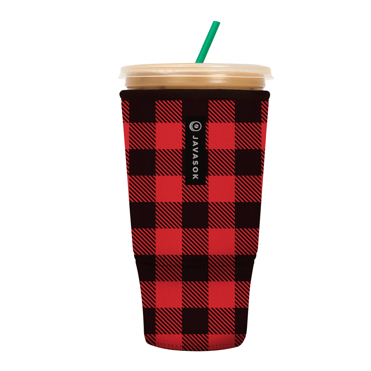 Reusable Cup Sleeve, Buffalo Check, Neoprene Construction for Iced Coffee, Cold Drinks and Condensation Control image 8