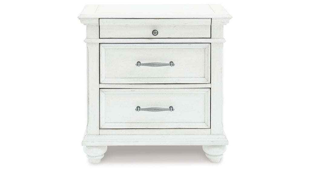 Nightstand, Kanwyn Whitewash, Solid Wood Construction for Bedside Storage, Bedroom Organization and Guest Rooms image 8
