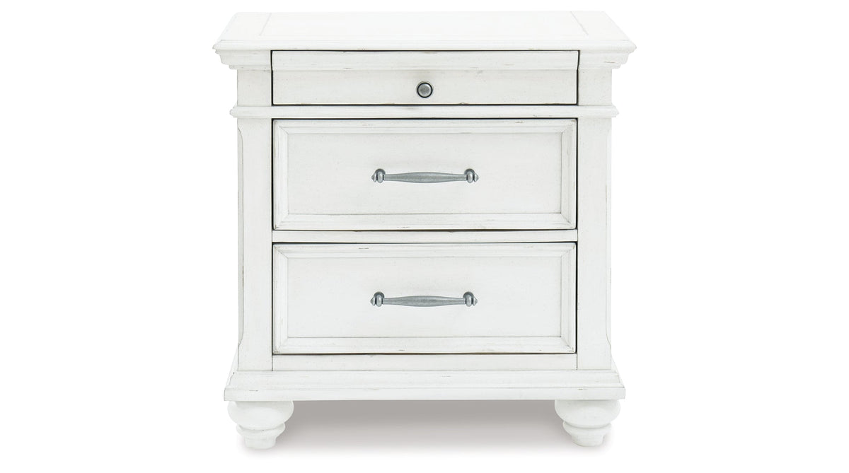 Nightstand, Kanwyn Whitewash, Solid Wood Construction for Bedside Storage, Bedroom Organization and Guest Rooms image 8