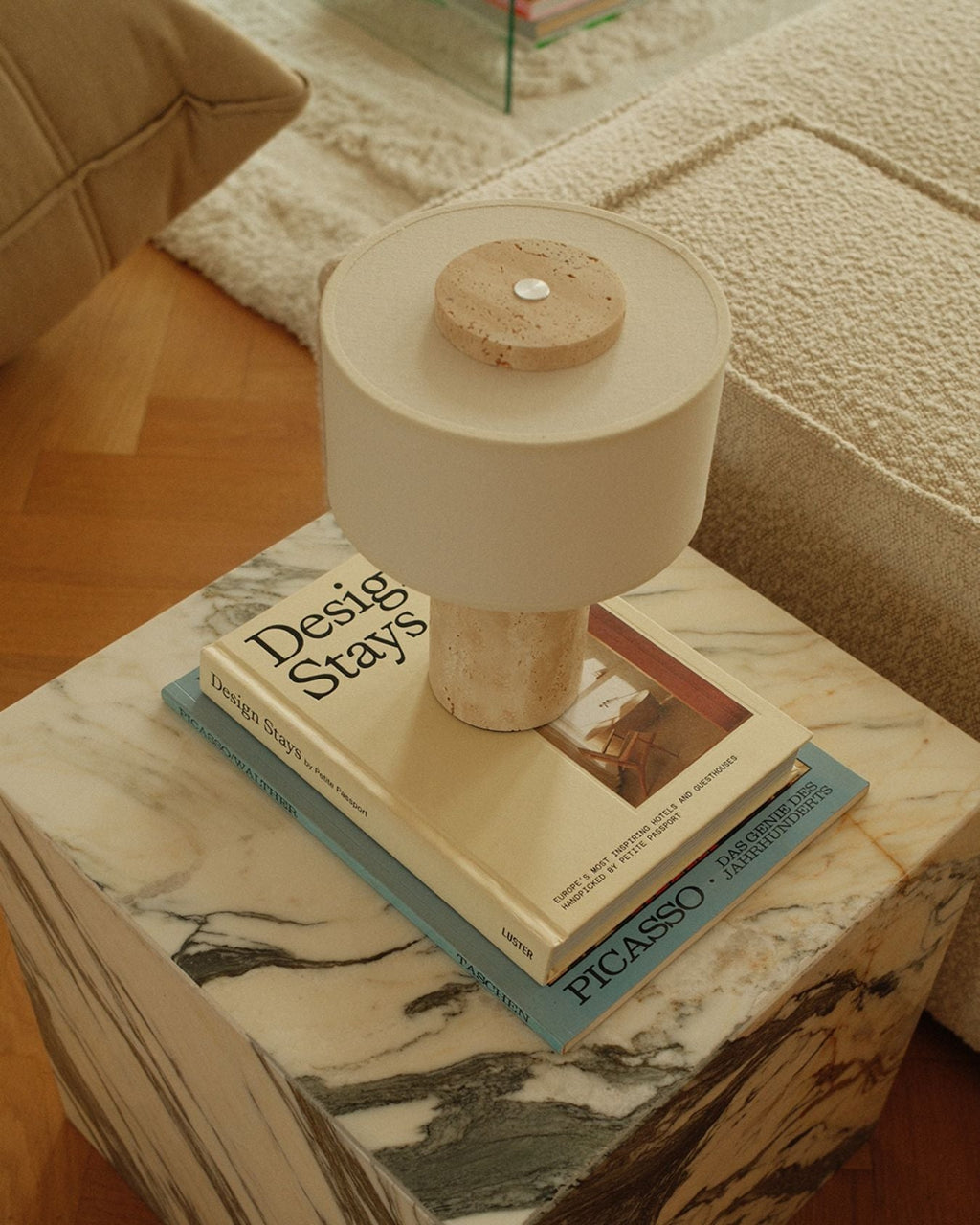 Home Lighting, Original Auríe Portable Lamp Travertine 9.5" for Bedrooms, Living Rooms and Reading Corners image 8