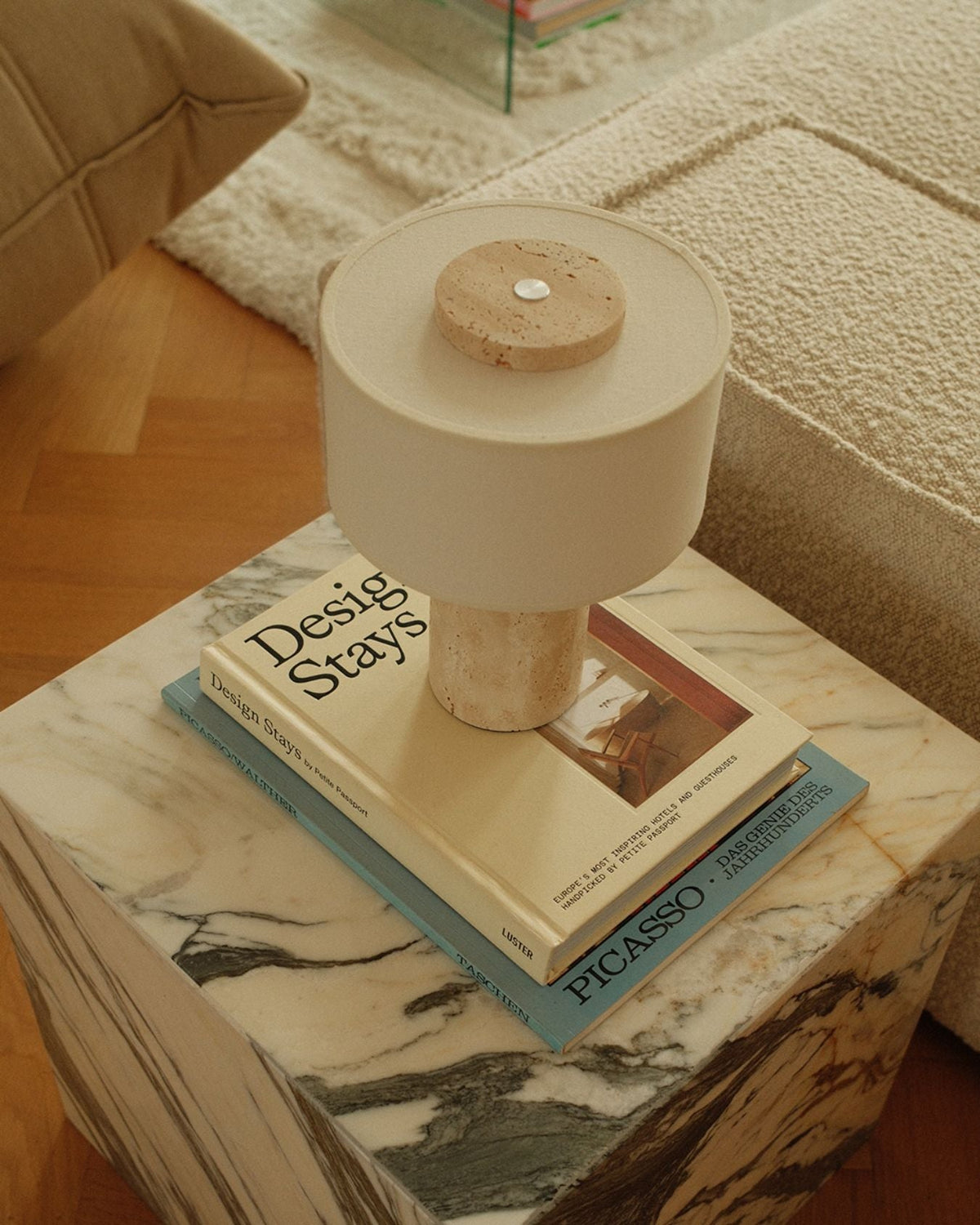 Home Lighting, Original Auríe Portable Lamp Travertine 9.5" for Bedrooms, Living Rooms and Reading Corners image 8