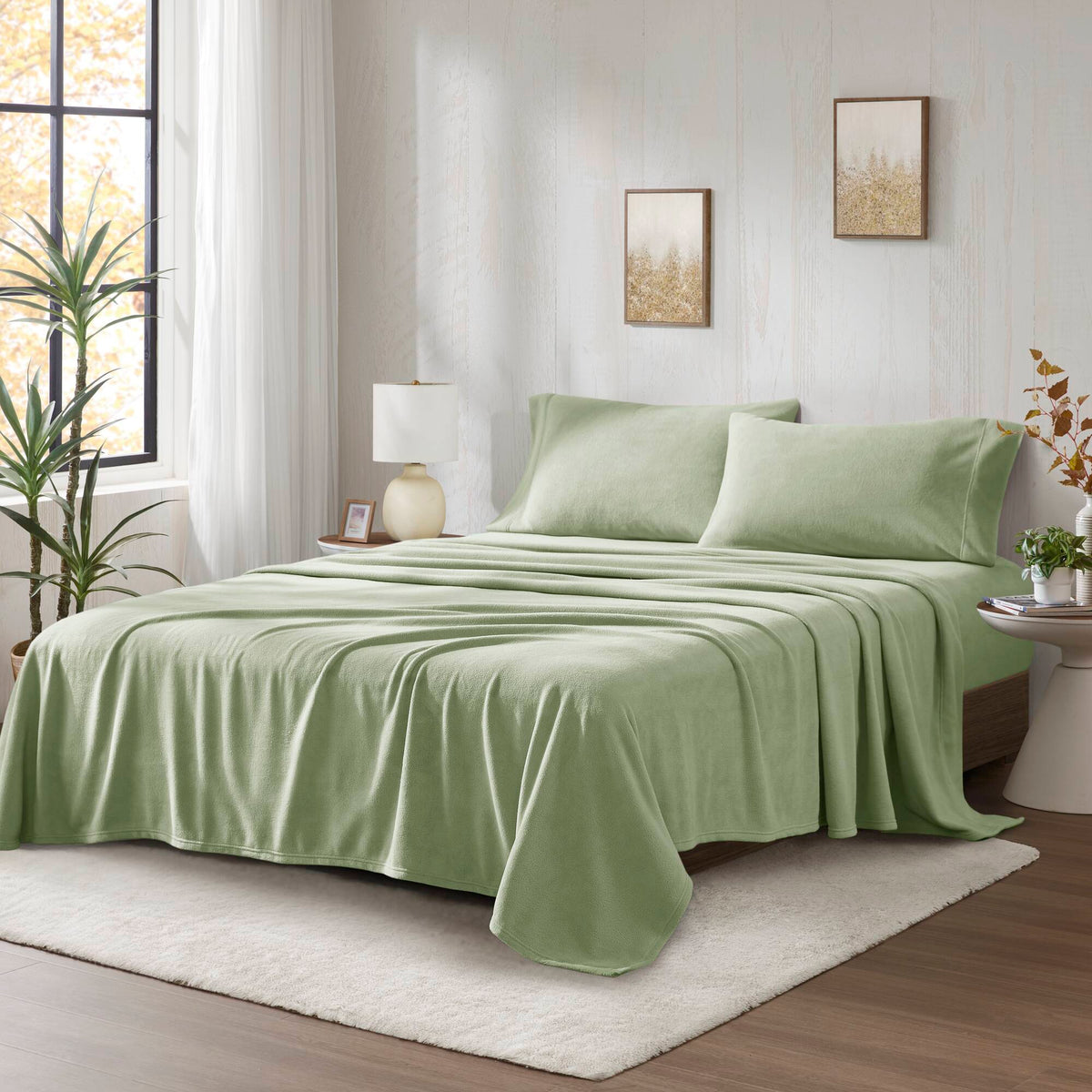 Bed Sheet Set, Micro Fleece, Machine-Washable Care for Everyday Bedroom Comfort and Guest Rooms, 6 Sizes and 15 Colors image 8