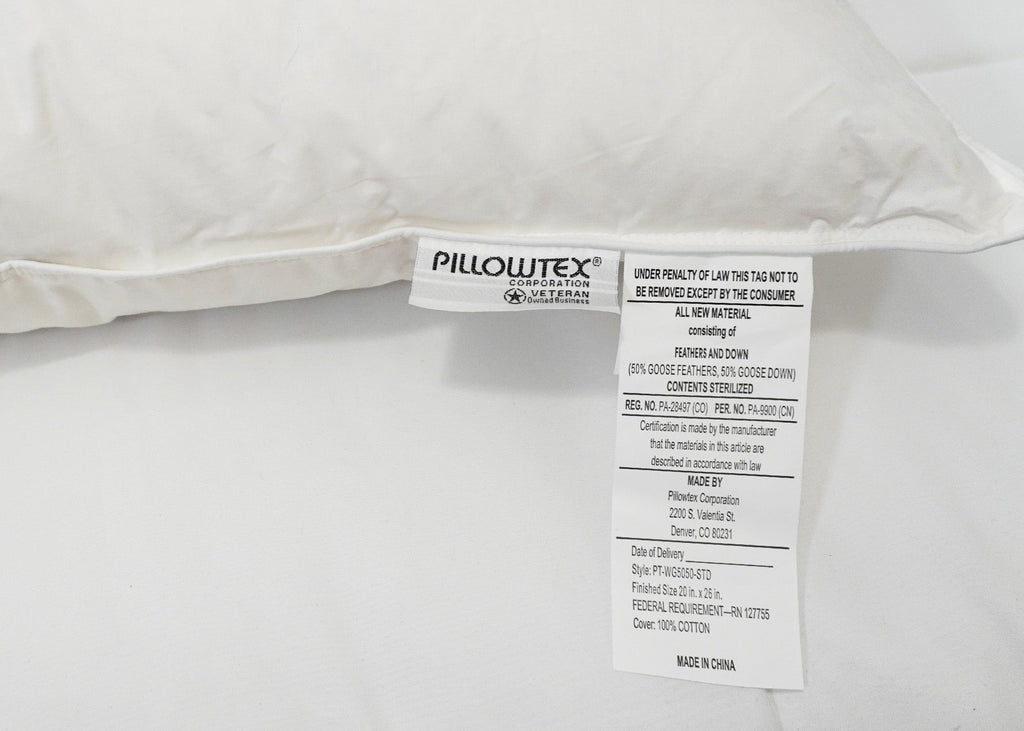 Bed Pillow, White Goose Down 50% Feather 50% Down for Sleeping, Reading and Bedroom Comfort, 3 Size Options image 8