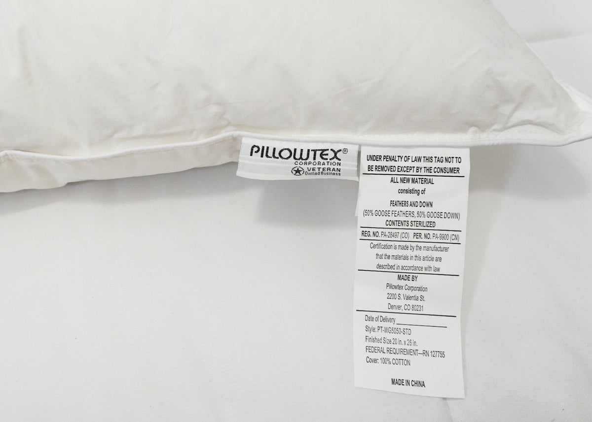 Bed Pillow, White Goose Down 50% Feather 50% Down for Sleeping, Reading and Bedroom Comfort, 3 Size Options image 8