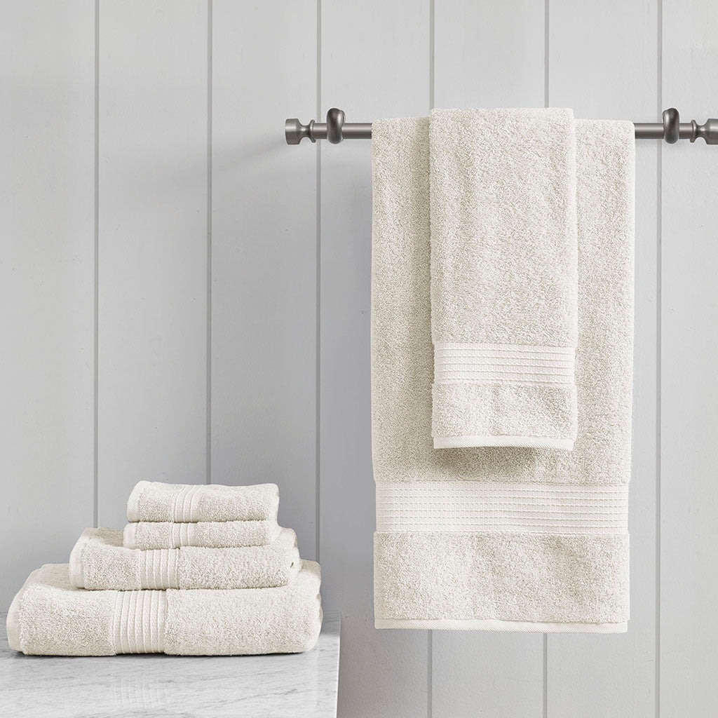 Bath Linen, Organic 6 Piece Cotton Towel Set, Machine-Washable Care for Daily Bathroom Routines and Guest Baths, 8 Color Options image 8